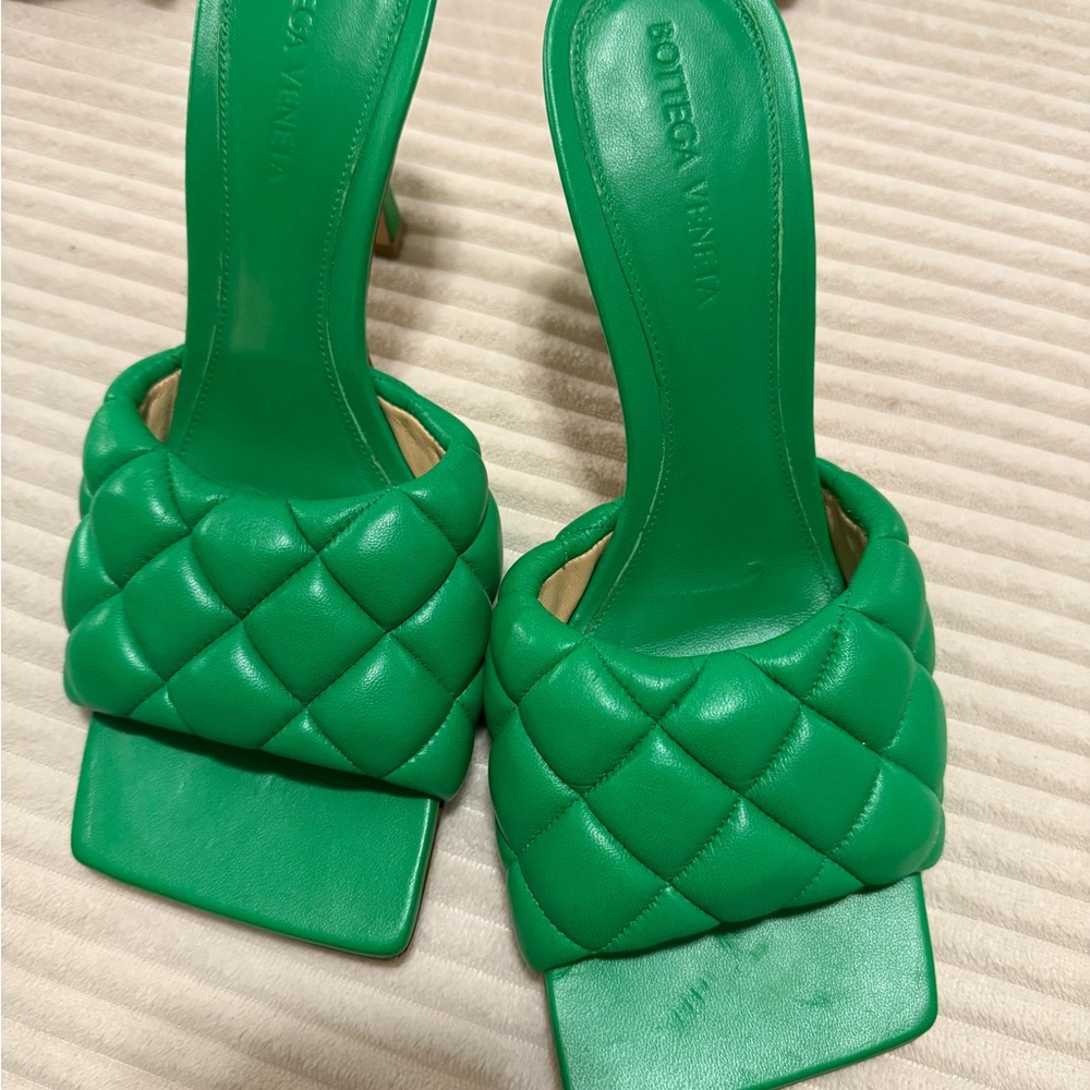 Bottega Veneta Emerald Quilted Heels